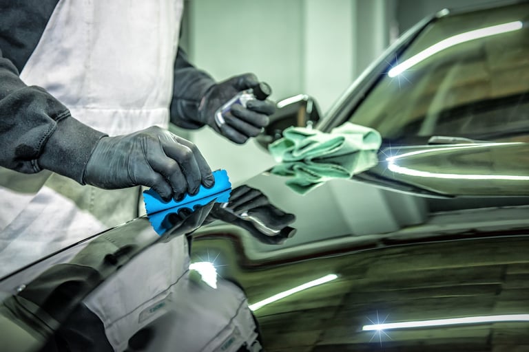 Ceramic nano coating application on car hood